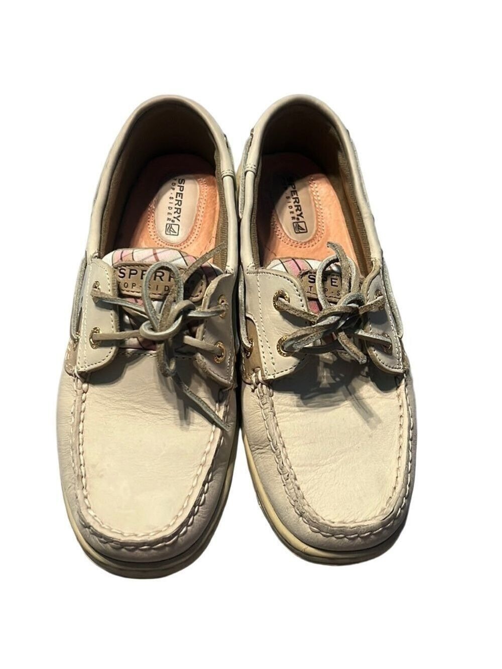 BlueFish Oat/Sand Plaid Women Boat Shoe by Sperry “SZ 8M”